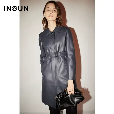 COVER秋季品质细节拼接感百搭通勤绵羊皮皮衣外套女商品大图