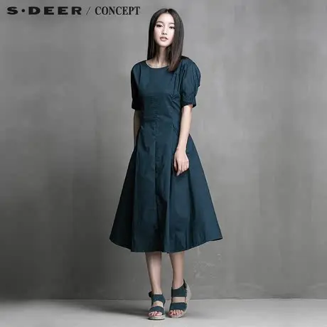 S·DEER＼CONCEPT【新品】圣迪奥宫廷范纯色束腰连衣裙4281241图片