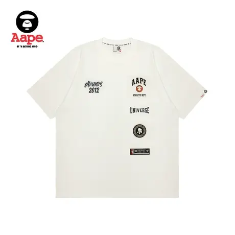 Aape男装春夏篮球猿人徽章字母潮流印花休闲宽松短袖T恤1462XXM商品大图