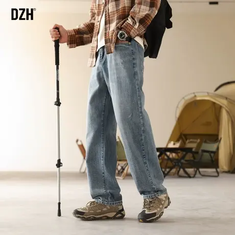 男士浅色牛仔裤男直筒美式春秋裤子男款宽松休闲裤2024年新款男裤商品大图