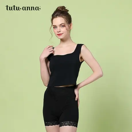 tutuanna纯色带蕾丝棉安全裤图片
