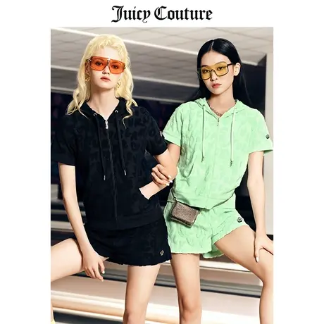 Juicy Couture橘滋美式夏季新款宽松休闲提花甜辣直筒运动短裤女商品大图