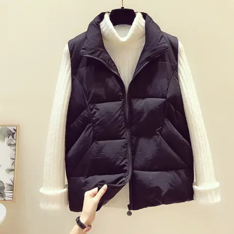 2023新款羽绒棉马甲女短款背心韩版宽松无袖马夹秋冬学生坎肩外套图片