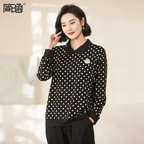 大码女装高端轻奢大气卫衣简涵宽松贵夫人中年妈妈加肥加大女秋装图片