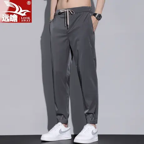 男士休闲裤夏季薄款宽松束脚哈伦裤子潮牌工装冰丝长裤男2023新款商品大图