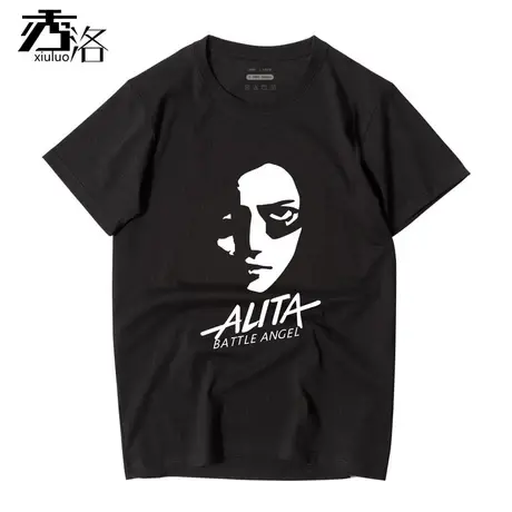 秀洛阿丽塔衣服同款战斗天使周边短袖男潮宽松打底衫男T恤白t体恤商品大图