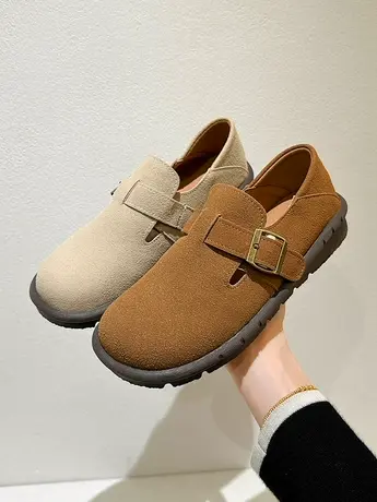 复古博肯鞋女森系软底一脚蹬包头单鞋法式懒人鞋2023年新款半拖鞋商品大图