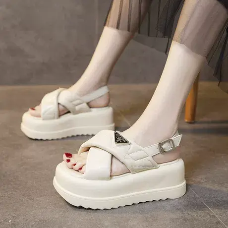 罗马凉鞋女款夏季2023年新款今年流行的厚底松糕时尚网红爆款超火商品大图