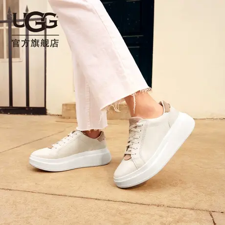 UGG春季新款女士时尚舒适轻便厚底系带圆头纯色单鞋休闲鞋1158032图片