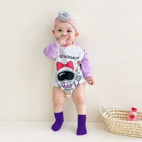 新生婴儿连体衣服夏季薄款套装纯棉空调睡衣宝宝夏装长袖哈衣爬服图片