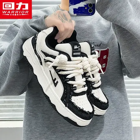 回力帆布男鞋冬季设计感小众运动小白板鞋休闲鞋百搭厚底面包潮鞋图片