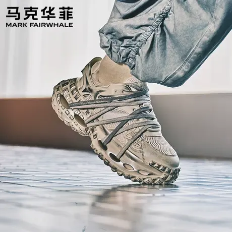 马克华菲官方旗舰店老爹鞋男做旧增高7cm运动大码轮胎坦克旅游鞋图片