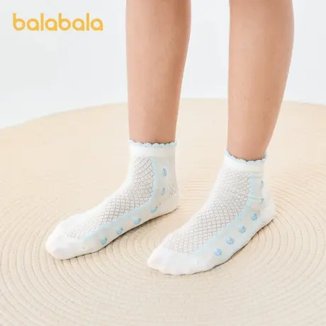 巴拉巴拉女童袜子儿童网眼袜夏季薄款透气提花小童文艺百搭四双装图片