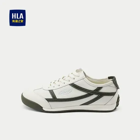 HLA/海澜之家圆头系带休闲鞋25新撞色拼接时尚个性耐穿德训鞋男商品大图
