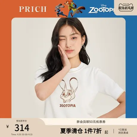 PRICH【疯狂动物城系列】夏款上衣圆领休闲卡通洋气套头针织衫商品大图