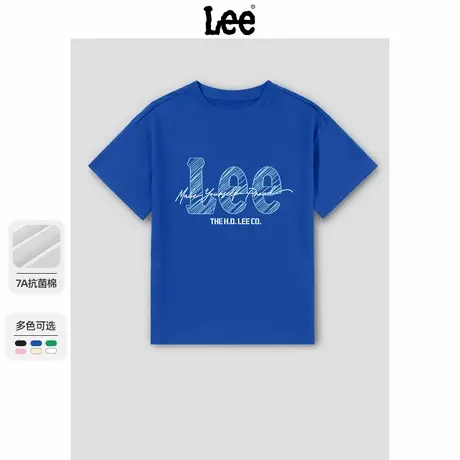 Lee童装男童纯棉短袖t恤2025新款潮酷休闲儿童上衣宽松男大童半袖图片