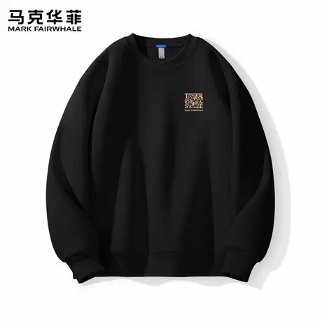 马克华菲圆领卫衣男春秋款男装ins风印花无帽外套男款时尚上衣潮X图片