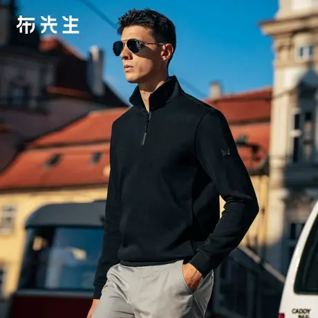 MrBu布先生半拉链立领加厚保暖T恤2025秋新款罗纹卫衣男BT16877商品大图