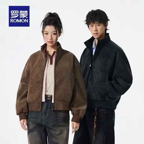 罗蒙男女同款时尚百搭立领夹克2025秋季新款日常休闲户外工装外套商品大图