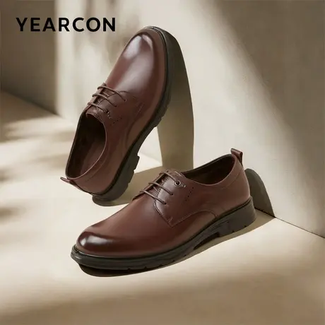 意尔康男鞋冬季男式低帮加绒二棉鞋真皮商务正装西装皮鞋男士英伦商品大图