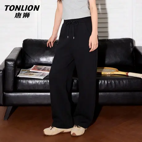 唐狮官方显瘦卫裤女2026新款春季弯刀裤宽松慵懒阔腿裤休闲裤子VC图片