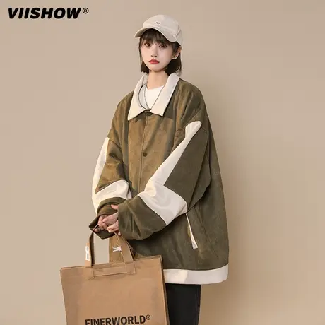 VIISHOW麂皮绒外套男春秋季潮流美式复古工装夹克潮牌休闲男衣服商品大图