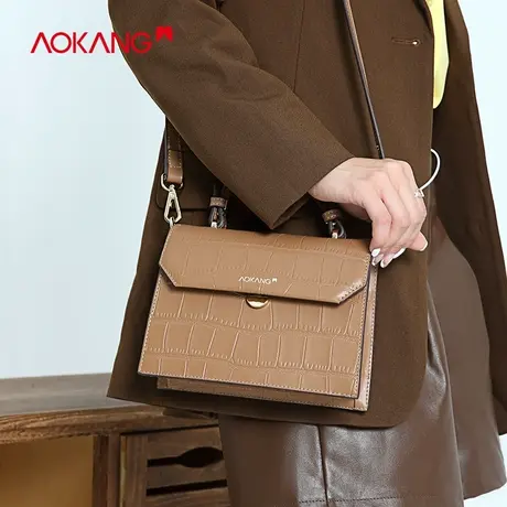 奥康女包春夏新款鳄鱼纹包包包百搭单肩包时尚潮流斜挎包商品大图