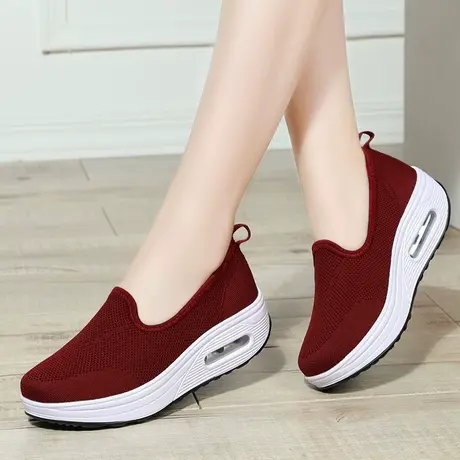 老北京帆布鞋2024春季新款厚底网面透气女休闲鞋软底妈妈鞋子女鞋商品大图