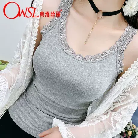 莫代尔蕾丝花边吊带背心女外穿修身上衣小背心内衣女商品大图