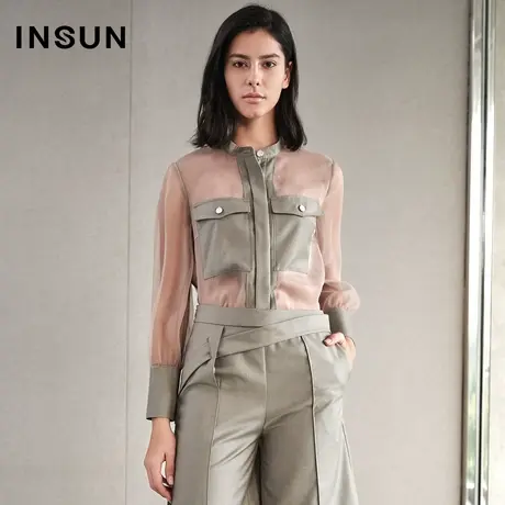 恩裳衬衫夏季感衬衣开衫立领春季上衣图片