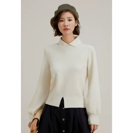 弥古polo领针织衫女士设计感小众高级感打底毛衣春秋外穿内搭上衣商品大图