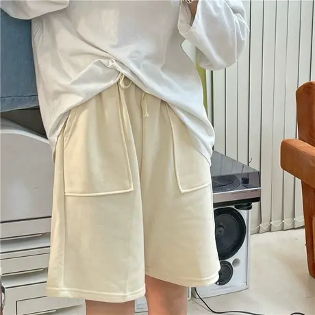 红续~8色基础款纯色短裤百搭休闲运动宽松bf新款夏装韩版裤子女商品大图