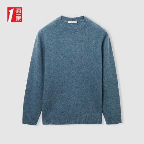 海一家品质休闲毛衣2023冬季新款保暖舒适圆领男士长袖针织衫商品大图