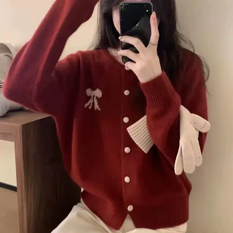 开衫毛衣女款2023新款秋冬内搭外穿美拉德穿搭上衣冬季针织打底衫商品大图