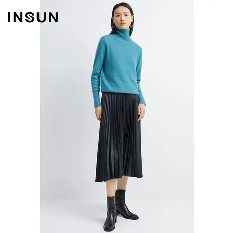INSUN恩裳冬季浣熊毛绒轻盈羊毛毛织衫图片