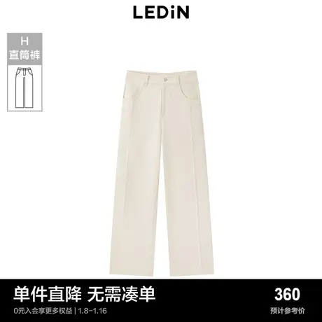 【商场同款】乐町复古休闲直筒裤秋冬款女宽松长裤C2GBD4404商品大图