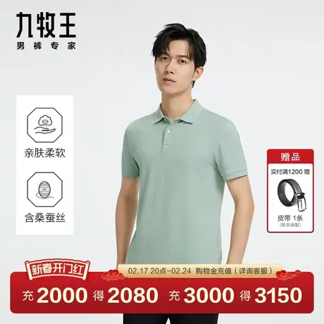 [商场同款]九牧王男装短袖T恤POLO衫24春季款透气舒适百搭上衣EN图片