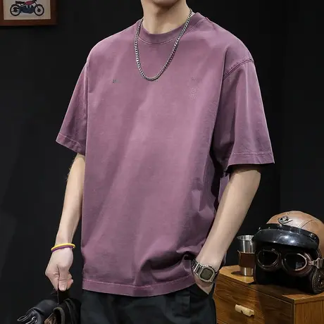 2024新款衣服男款圆领大码男装体恤商品大图