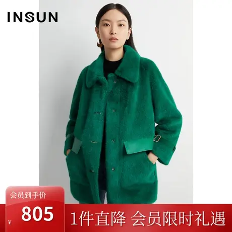 恩裳2022冬时尚显白深林绿舒适宽松保暖短外套女图片