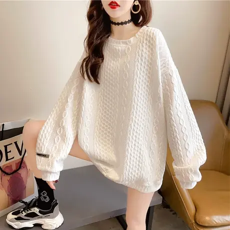 早秋卫衣女春秋季韩版宽松bf慵懒风ins薄款华夫格上衣初秋外套潮图片