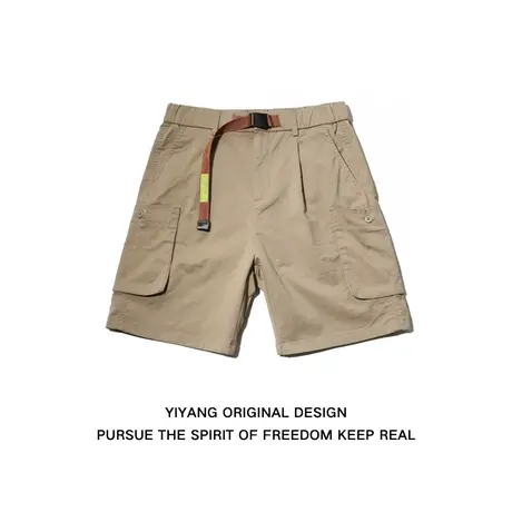 高品质韩版纯色短裤工装裤男夏季休闲直筒裤宽松百搭潮沙滩五分裤商品大图
