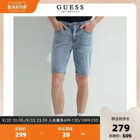 GUESS 男士文艺潮牌ins五分牛仔裤MM2D8952商品大图