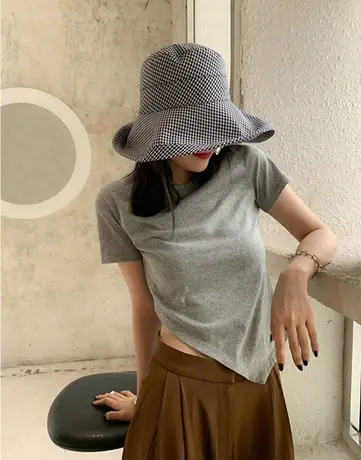 美式复古t恤女短袖夏季新款独特别致ins显瘦短款小上衣女半袖体恤商品大图