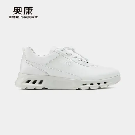 Aokang奥康秋季新款松紧带真皮舒适时尚运动鞋商品大图