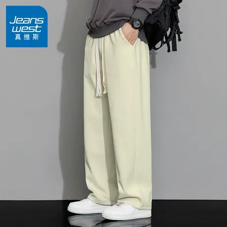 N5真维斯男士休闲裤2025新款潮流百搭男款运动平角长裤宽松男裤子商品大图