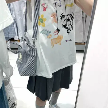 纯棉辣妹吊带坎肩背心无袖t恤女夏外穿高级感慵懒风宽松挂脖上衣商品大图