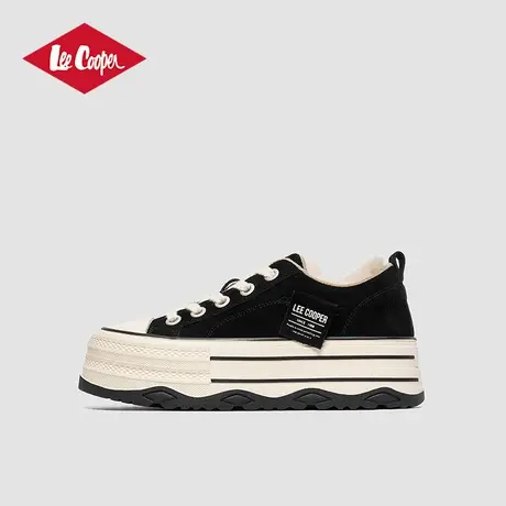 Lee Cooper2024冬季新款板鞋女加绒保暖休闲鞋厚底增高百搭低帮鞋商品大图