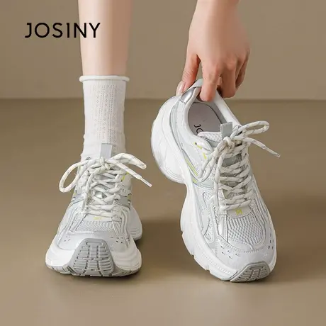 卓诗尼厚底老爹鞋女款2025新款夏季薄款小个子网鞋休闲透气运动鞋商品大图