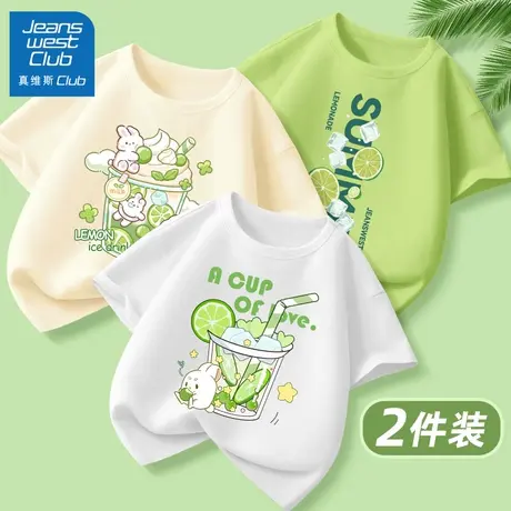 真维斯女童短袖t恤夏季2025新款儿童夏装纯棉半袖上衣女孩大童装商品大图