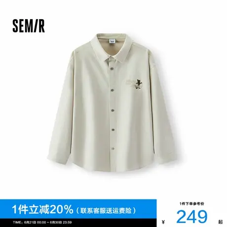 [商场同款]森马疯狂动物城长袖衬衫男2025秋新款oversize外套复古图片